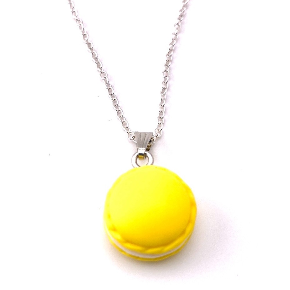 Yellow French Macaron Necklace Cookie